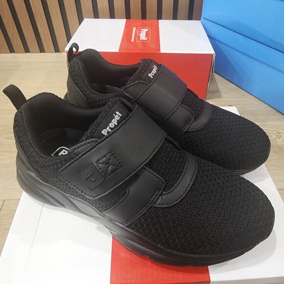 Propet Womens Stability X Strap Black Sneakers Size 7 M/B Man-Made Upper Lightwe - Picture 1 of 8